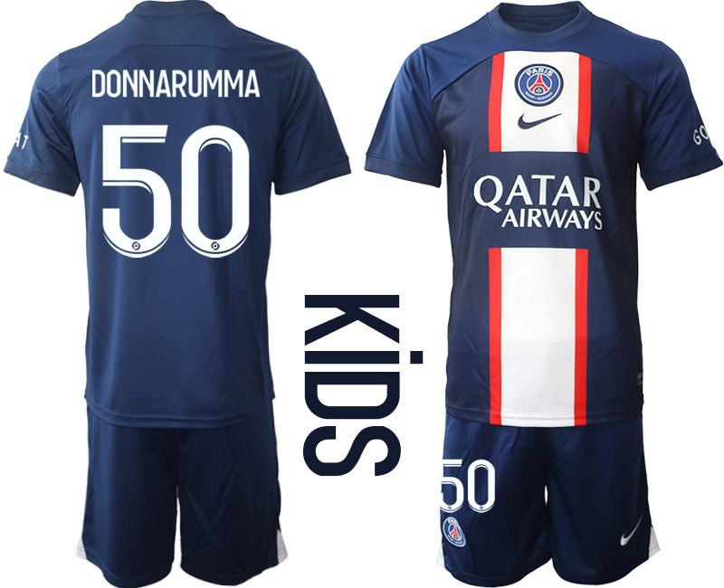 Youth 2022-2023 Club Paris St German home blue #50 Soccer Jersey->youth soccer jersey->Youth Jersey